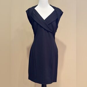 Ted Baker London Black Midi Cocktail Party Cap Sleeve Dress Size 3 / US Size 8